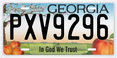 GA license plate PXV9296