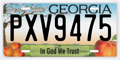 GA license plate PXV9475