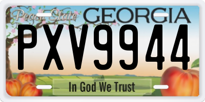 GA license plate PXV9944