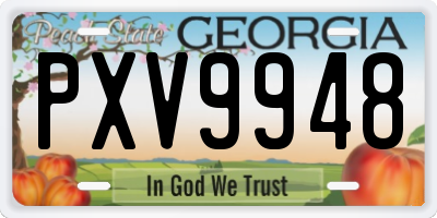 GA license plate PXV9948