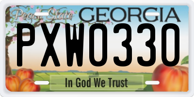 GA license plate PXW0330