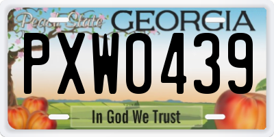 GA license plate PXW0439