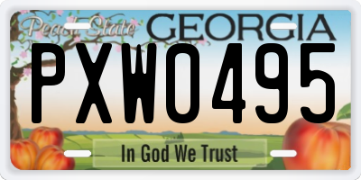 GA license plate PXW0495