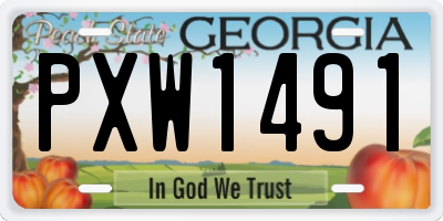 GA license plate PXW1491
