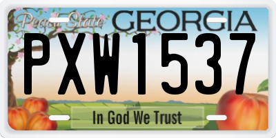 GA license plate PXW1537