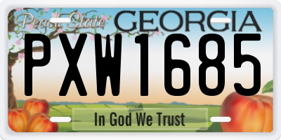 GA license plate PXW1685