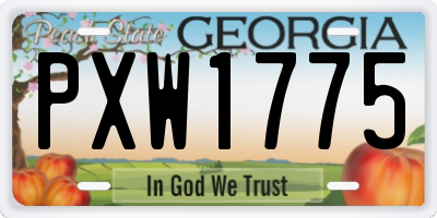 GA license plate PXW1775