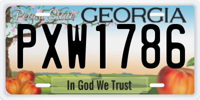 GA license plate PXW1786