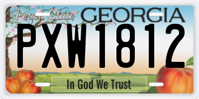 GA license plate PXW1812