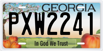 GA license plate PXW2241