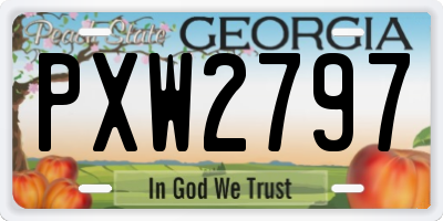 GA license plate PXW2797