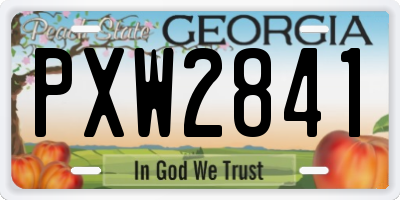 GA license plate PXW2841