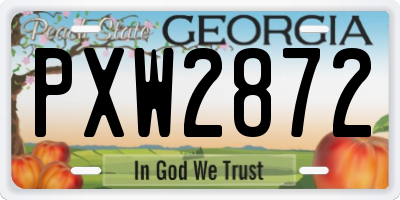 GA license plate PXW2872