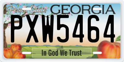 GA license plate PXW5464