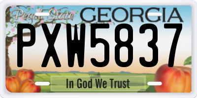 GA license plate PXW5837