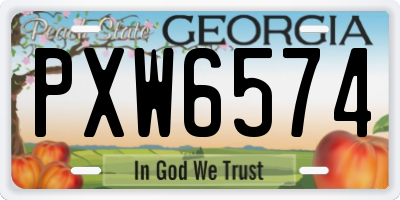 GA license plate PXW6574