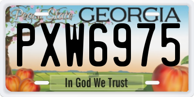 GA license plate PXW6975