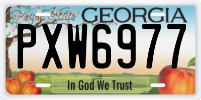 GA license plate PXW6977