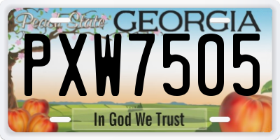 GA license plate PXW7505