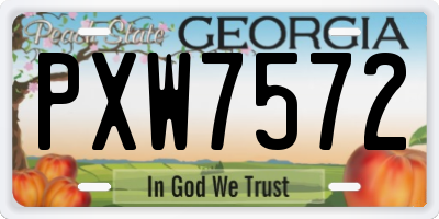 GA license plate PXW7572