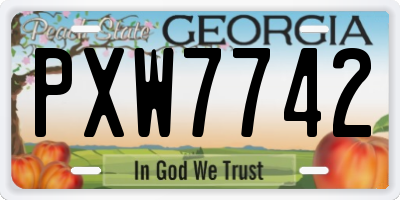GA license plate PXW7742