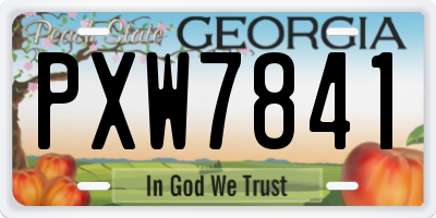 GA license plate PXW7841