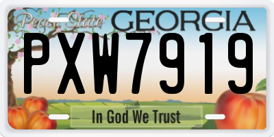 GA license plate PXW7919