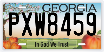 GA license plate PXW8459