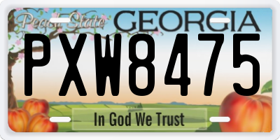 GA license plate PXW8475