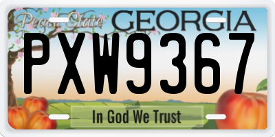 GA license plate PXW9367