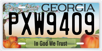 GA license plate PXW9409