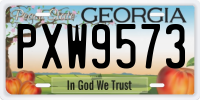 GA license plate PXW9573