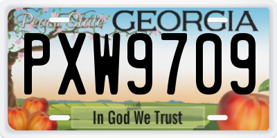 GA license plate PXW9709