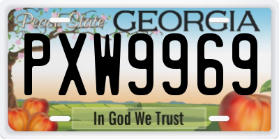GA license plate PXW9969