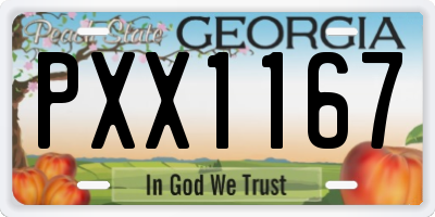 GA license plate PXX1167