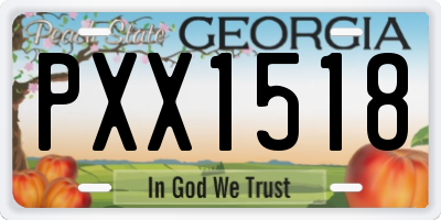 GA license plate PXX1518