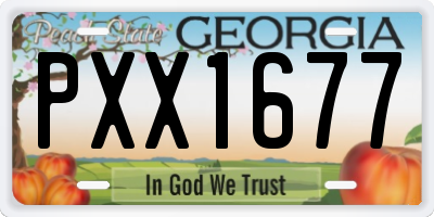 GA license plate PXX1677