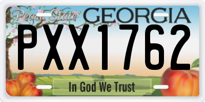GA license plate PXX1762