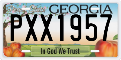 GA license plate PXX1957