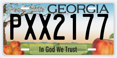 GA license plate PXX2177