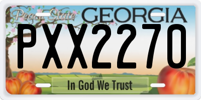 GA license plate PXX2270