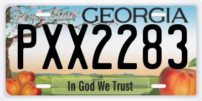 GA license plate PXX2283