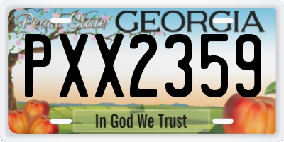 GA license plate PXX2359