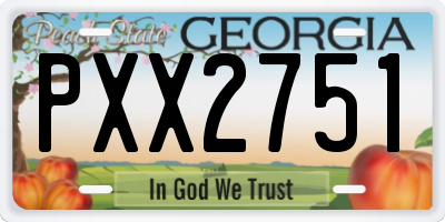 GA license plate PXX2751
