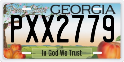GA license plate PXX2779