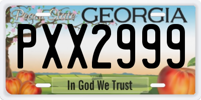 GA license plate PXX2999