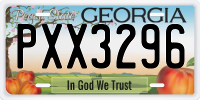 GA license plate PXX3296