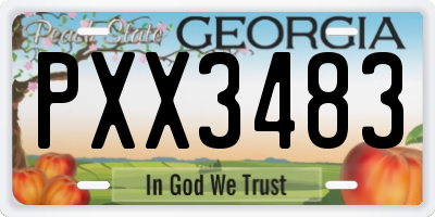 GA license plate PXX3483