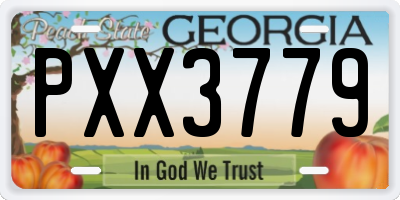 GA license plate PXX3779
