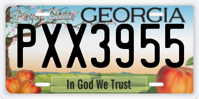 GA license plate PXX3955